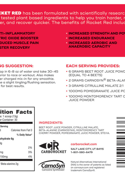 Rocket Red - Pre-Race/Workout Superfoods Drink (Wholesale)