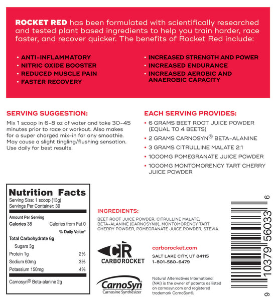 Rocket Red - Pre-Race/Workout Superfoods Drink (Wholesale)