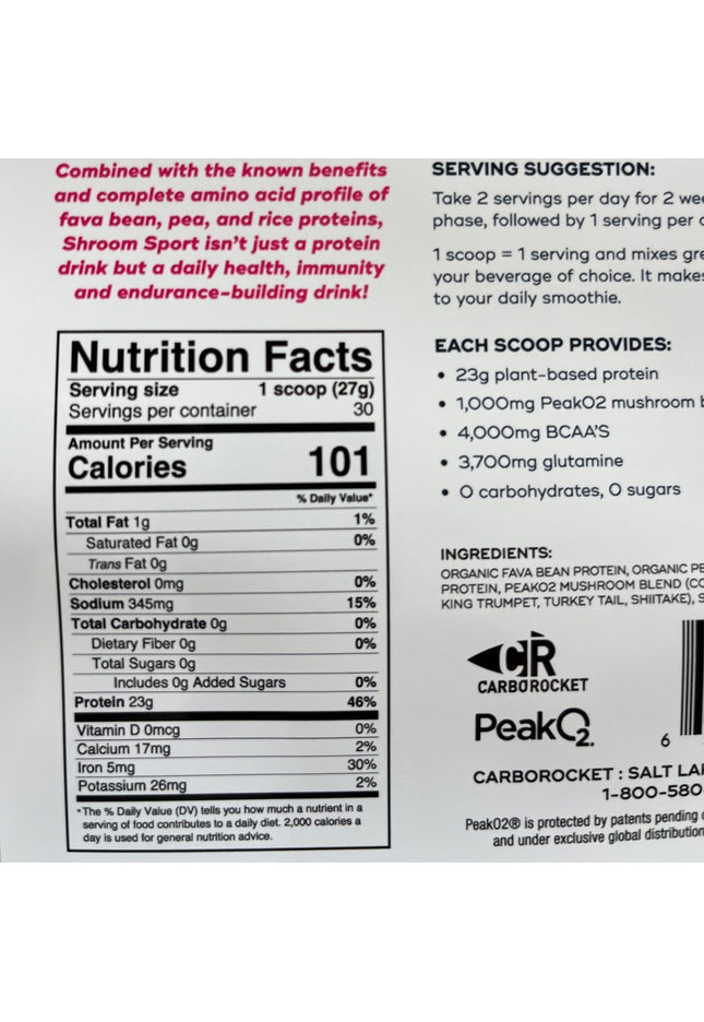 Shroom Sport - Vegan Protein + Mushroom Complex